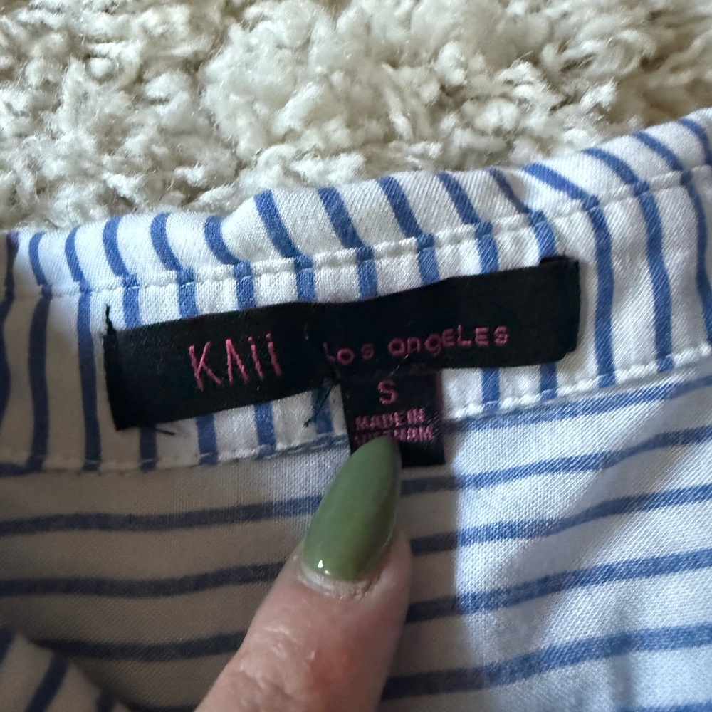 Kaii Women's Blue and White Striped Blouse - Picture 7 of 7